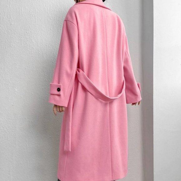 Belted Long Overcoat Jacket. brand new! WARM! - Picture 3 of 6